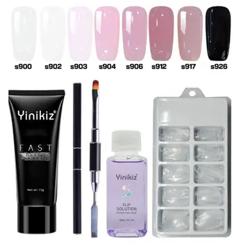 

Extend Builder Gel Double Brush Nail Tool Fake Tips thick jell gel slip solution liquid Poly nail Gel set 667D