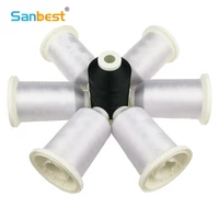 Sanbest 5000M Polyester Embroidery Thread 120D/2 – High Tenacity Solid Black & White Sewing Thread for Machine & DIY