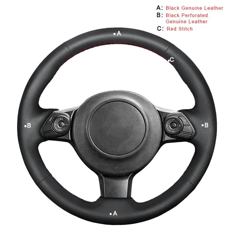Автомобильная оплетка на руль для Toyota 86 Subaru BRZ авто-Стайлинг - Название цвета: Genuine Leather