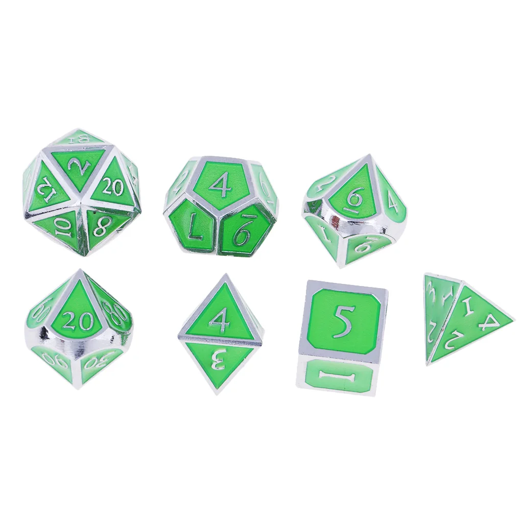 Board Gaming Dices Set of 7 Dice Poly Polyhedral Dice D4 D6 D8 D10 D12 D20 for Role Cup Player 