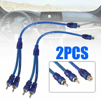 

ABS Audio Lines Solid Easy to install 2 PCS RCA Audio Jack Cable Y Adapter
