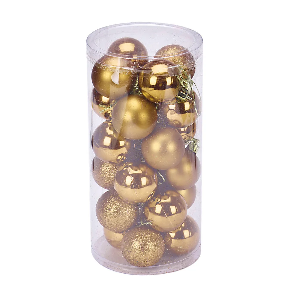 Gold Елка на Рождество Пластиковые Bombki Choinkowe елочные украшения Bolas De Natal домашний декор Рождественские шары Palle Natale - Цвет: Gold