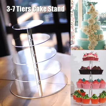 

Acrylic Cake Stand Storage Rack 3-6 Tiers Party Wedding Decorations Round Dessert Display Holder Bakeware Kitchen Cake Tools