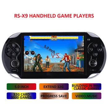 

RS-X9 Handheld game players 5.1 inch screen video game console built-in 9463 classic games Progress Save/Load 32GB best gift