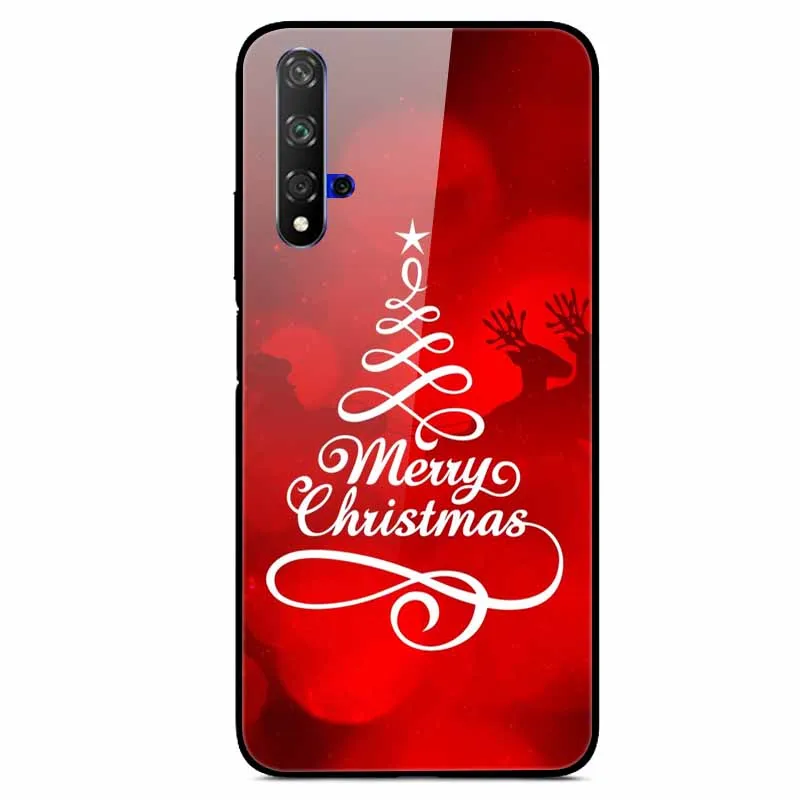 Рождественский чехол для huawei Nova 5T чехол из закаленного стекла, жесткий чехол для телефона huawei Nova 5Z чехол Nova5 5i Pro чехлы Nova 3i 3 - Цвет: 17