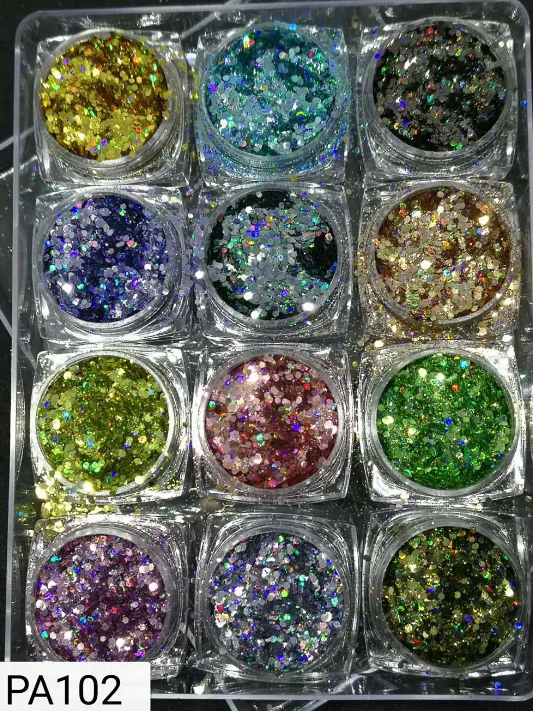 12 коробок/набор лазерный блеск Holo шестигранные блестки мульти-стиль 0,2-3 мм блестки звезда супер вспышка блестки 12 цветов Набор для ногтей