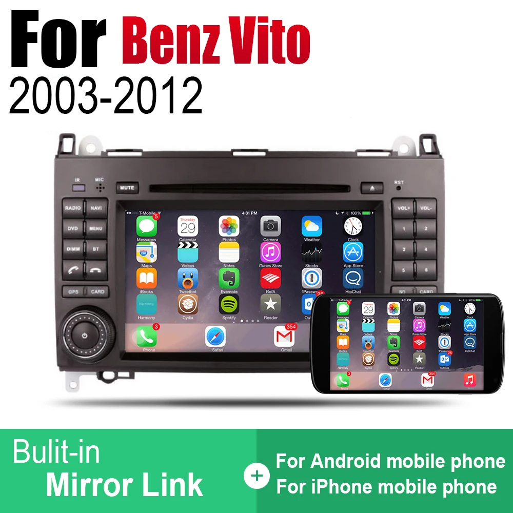 Автомобильный DVD плеер GPS навигация для Mercedes Benz Vito 2003 ~ 2012 NTG автомобильный
