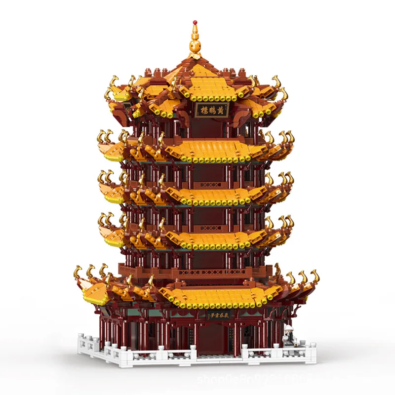 DHL, 6794 шт., XINGBAO, строительные блоки, XB-01024, желтый журавль, башня, вид улицы, детские игрушки, кирпичи, CNE, в Германию