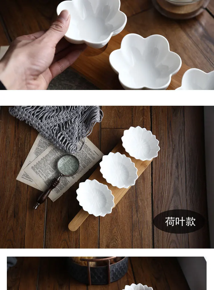 Ceramic Plate Sauce Dish Restaurant Household Creative Irregular Afternoon Tea Dessert Dish Dessert Fruit Dried Fruit Plate