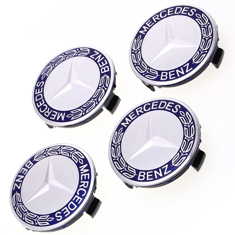 

Applicable Mercedes Wheat Wheel Hub Cover Black And White with Pattern Wheat Plastic Cover 75MM Center Cap Benz Wheel Hub Cover