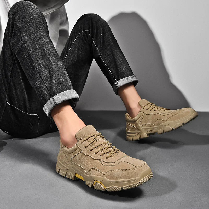 CLAXNEO Man Leather Shoes Fashion 2020 Spring Summer Casual Shoe Male Suede Leather Sneakers clax Men's Walking Footwear Design