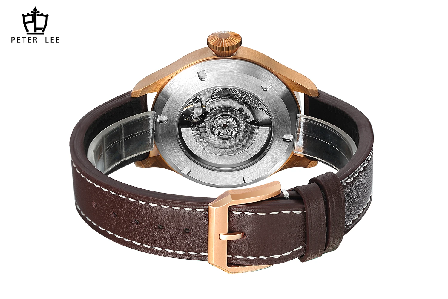 【稼働品】PETER LEE 自動巻きオートマチック　メンズ腕時計 Peter lee 自動巻 機械式腕時計 Mens 40mm ステンレス ブラック