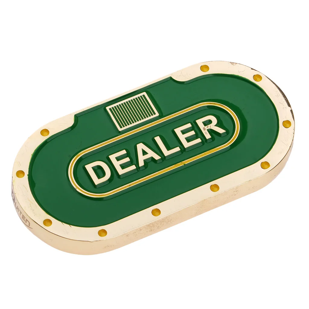 Dealer Button Metal Poker Dealer Buttons Poker Cards Guard Poker Accessories 7.2 x 3.6cm Green, red