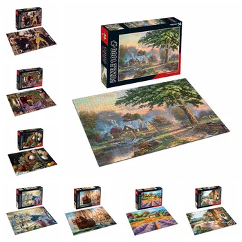 

Children's Paper Puzzle Landscape Puzzle Decompression Children's Puzzle Educational Toy 1000 Pieces of Adult Unisex Common