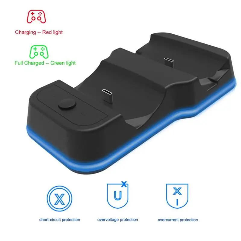 Новое зарядное устройство с двумя USB разъемами для kingd Switch Pro, подставка для контроллера, портативная зарядная док-станция для перезарядки, от короткого замыкания