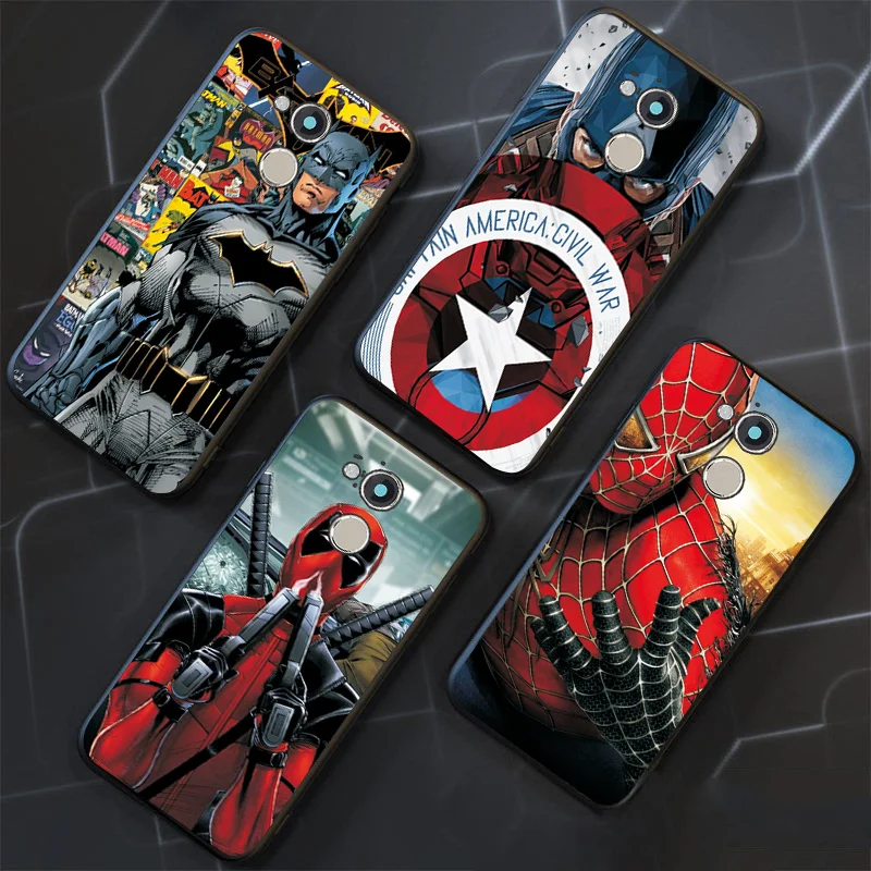 Чехол Marvel Heroes для huawei Honor 6A 5,", Мягкая Черная задняя крышка из ТПУ для huawei Honor 6A 6X 6C 6C Pro, чехол для телефона s Funda