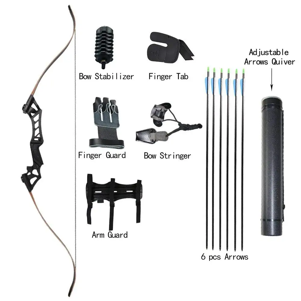 

60 inch Archery Takedown Bow Set Recurve Hunting Longbow Right Hand with Summit Archery Deluxe Bow Package