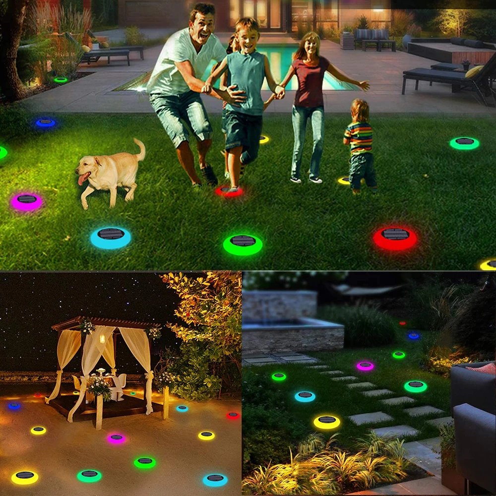 2PCS LED Solar Light Lawn Landscape Path Light UFO Outdoor String Fairy Christmas Garden Patio Garland Street Decoration images - 6