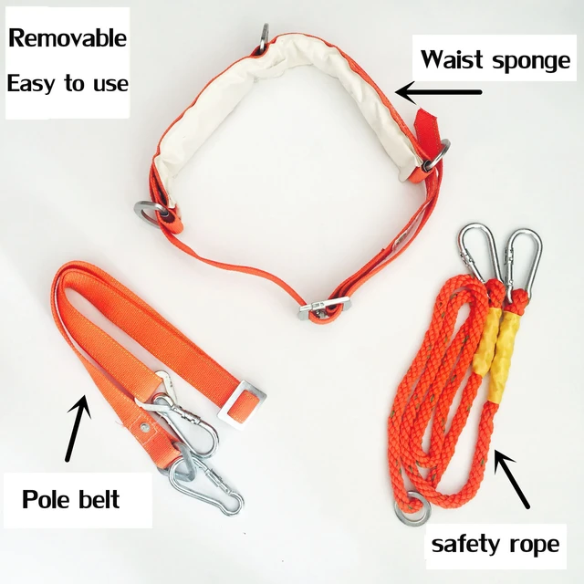 Ceinture de positionnement de travail, harnais de sécurité pour électricien  en polyester haute résistance, 1.5 mètres, ZL266 - AliExpress