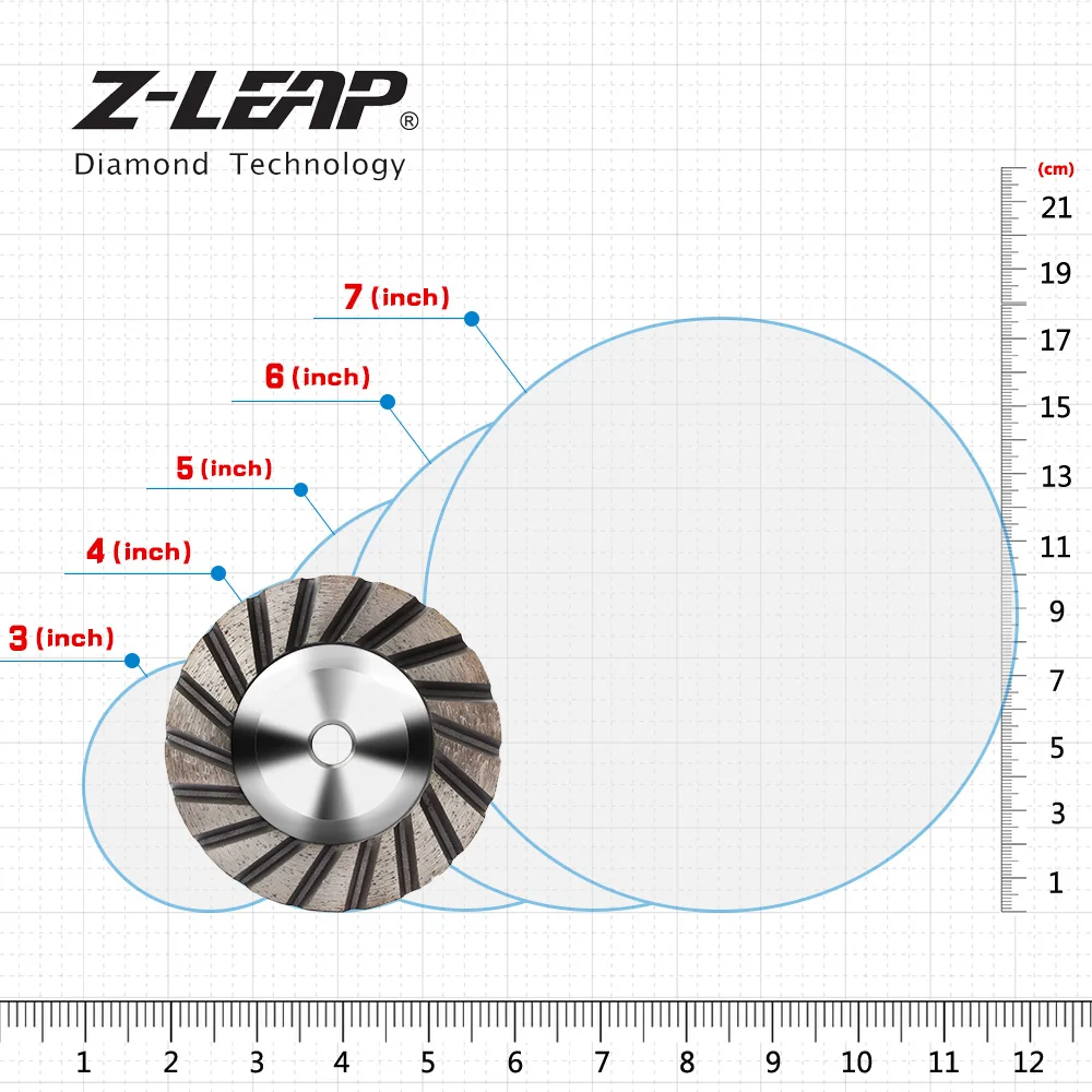 Z-LEAP " алмазная шлифовальная чашка колесо алюминиевая база турбо абразивный инструмент для бетонный гранитный пол грубая шлифовка M14 резьба