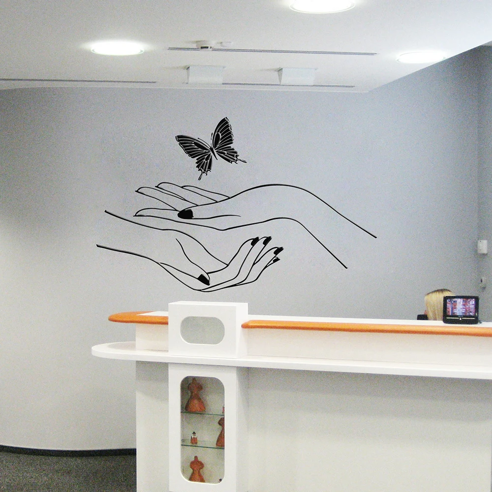 Nail Salon Wall Decal Nail Manicure Vinyl Wall Sticker Nail Polish Wall