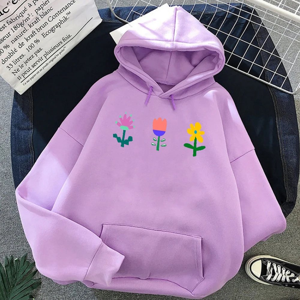 Hoodies Women Sweatshirts Autumn Winter Flower Graphics Hoody Sweatshirt Female Hooded Pullover Tops Women Hoodie Casual Female