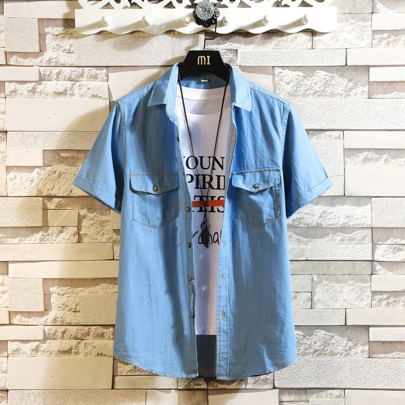 mens short sleeve denim jacket