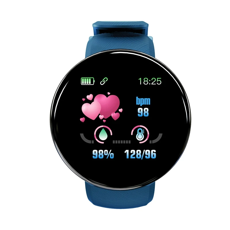 

D18 Bluetooth Smart Watch Men Women Blood Pressure Round Watch Waterproof Sport Tracker WhatsApp for Android Ios