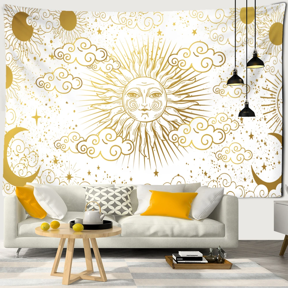 Fantasy Sun And Moon Tapestry Wall Hanging Bohemian Hippie Tapiz Psychedelic Witchcraft Children's Room Home Decor