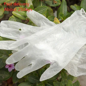 

guantes desechables latex gloves Disposable rubber powder-free PVC transparent gloves guanti monouso