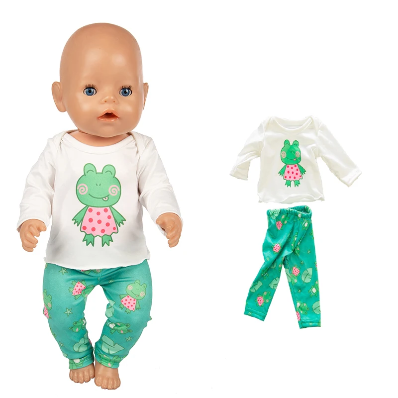 

2020 Hot Sale Fit 17 inch 43cm Doll Clothes Born New Baby Doll Frog Crocodile Accessories For Baby Birthday Gift