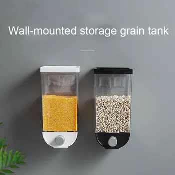 

New Ho Cereal Dispenser Container Wall Mounted Cereal Dispenser Tank 1500ML Grain Dry Food Container Kitchen Storage Box SMR88
