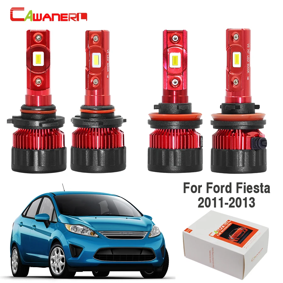 Cawanerl For Ford Fiesta 2011 2012 2013 Car 9005 H11 LED Bulb Headlight