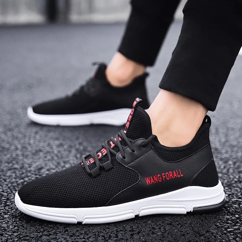 

Hot Selling 2019 chun fei Woven Sports MEN'S SHOES Summer Breathable Mesh Running Shoes Korean-style Trend Casual Board Shoes