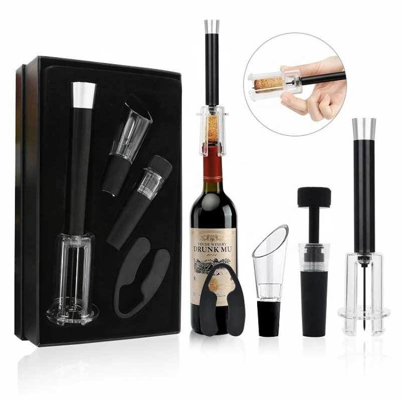 Wine Bottle Opener Gift Set Foil Cutter Vacuum Stopper Wine Pourer
