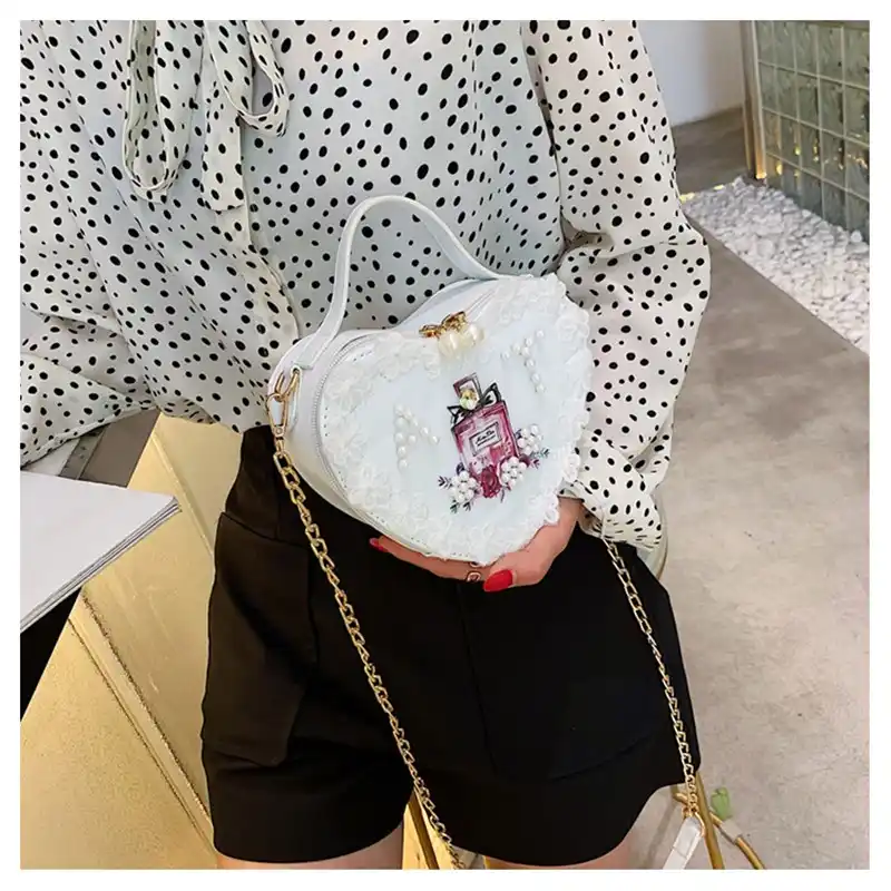和菓子ロリータ袋のレースの花ハート型ポータブル傾斜ショルダーバッグかわいいガール毎日 Cos Aliexpress