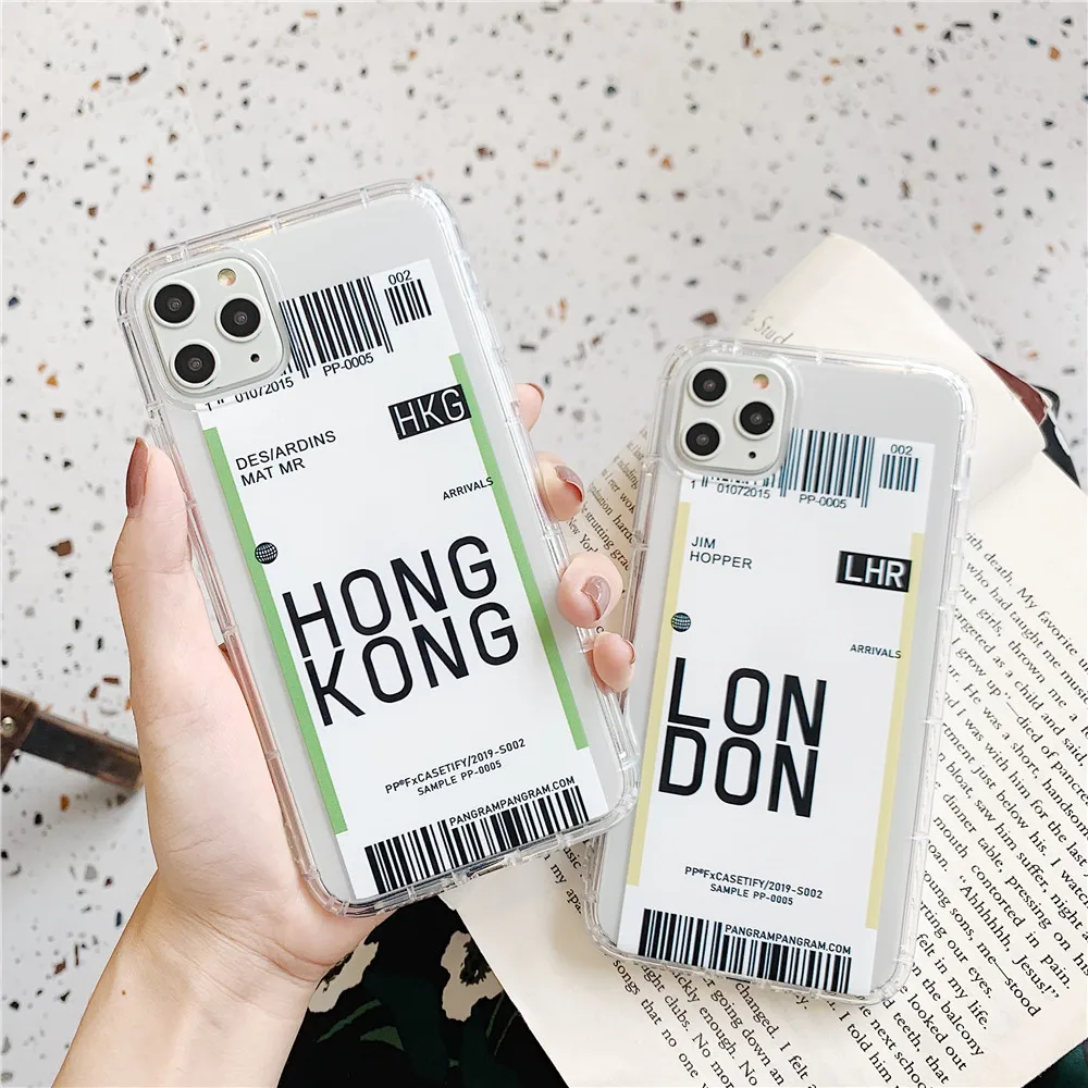 New Air Cushion Tickets Clear TPU Case For iPhone 11 Pro Max X XS Soft Phone Cover XR 7 8 Plus Fitted Stock |