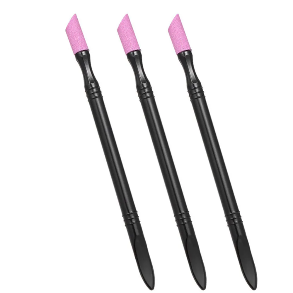 

Newest Glitter Powder Sponge Brush Double-end Quartz Cuticle Pusher Trimmer Manicure New Nails Tips Design Nail Art Tool