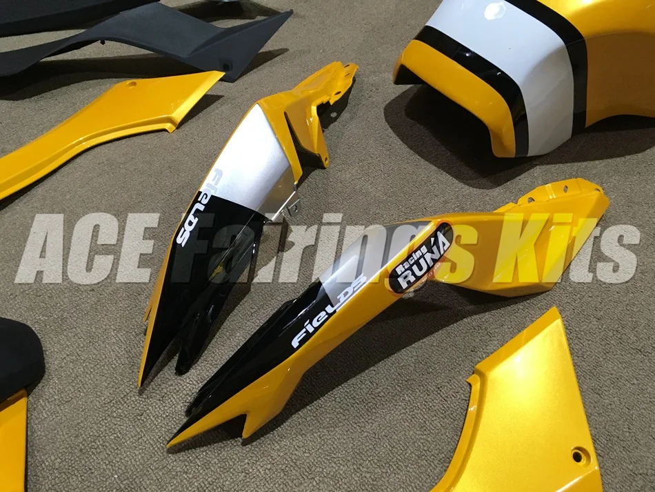 ABS полный обтекатель комплект для Kawasaki Ninja300 EX300 300R 2013 13 14 15 16 17 Обтекатели+ крышка бака желтый цвет