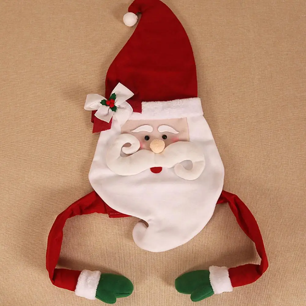 New Christmas Tree Top Decorations Santa Snowman Hat For Home House Table Topper Accessories Ornament Xmas Decorative