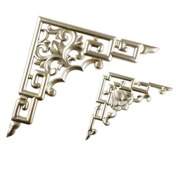 Fleur d'angle de plafond Imitation bois massif, pendentif mural sculpté de luxe pour arrière plan de salon, décoration murale 