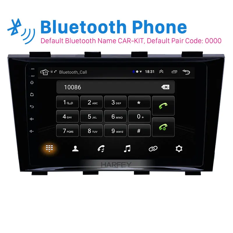 Top Harfey 2 din HD Touchscreen 9" Android 8.1 car GPS Radio for 2009-2015 Geely Emgrand EC8 with Bluetooth AUX support Carplay TPMS 1