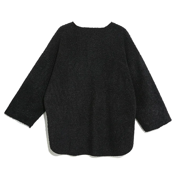 SuperAen Winter New Round Neck Hoody Wild Sweatshirts Women Pluz Size Casual Ladies Sweatshirts Solid Color Cotton Tops
