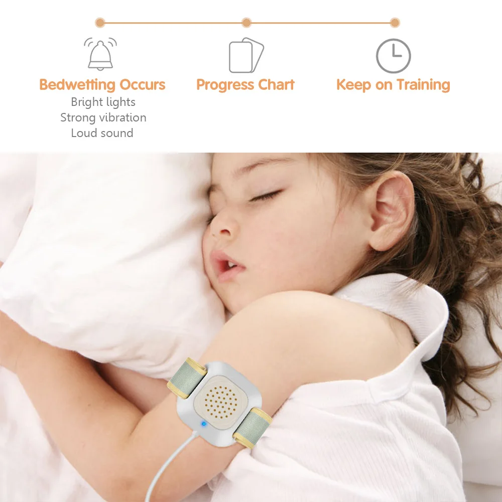Bedwetting Alarm for Boys and Girl USB Rechargeable Pee Alarm with Sounds and Vibration Bedwetting Sensor for Kids Adults