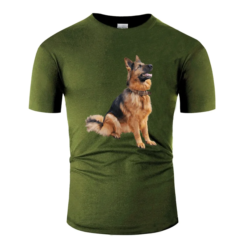 Графическое здание немецкая овчарка Сидящая футболка для мужчин крутая одежда мужская футболка с круглым вырезом размер S-5xl Поп Топ Футболка