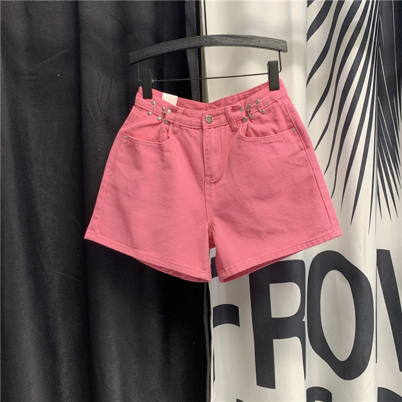 

Popular 2020 Summer Purple Denim Shorts for Women High Waist Thin Denim Shorts Female Buttons Students Jeans Hot Pants Short