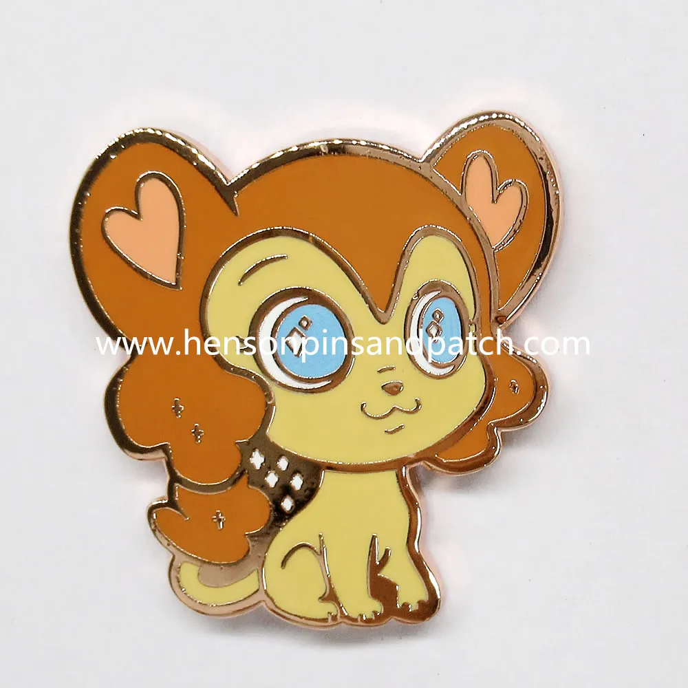 

China Supplier gold metal High polish zinc alloy hard enamel animal dog pin badge