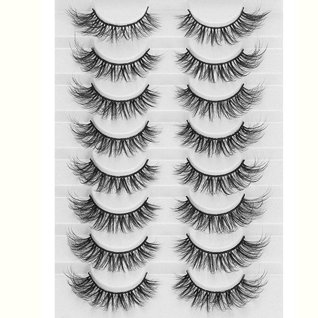 8 Pairs 3D Mink False Eyelashes Natural Wispy Fluffy Dramatic Volume Fake Lashes Extension Handmade Cruelty-free Eyelash