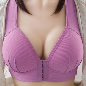 

Sexy Plus Size Push Up Bra Wire Free Bralette Seamless Hot Color Closure Bra Brassiere Front Solid Bras Sale For Women G1D8
