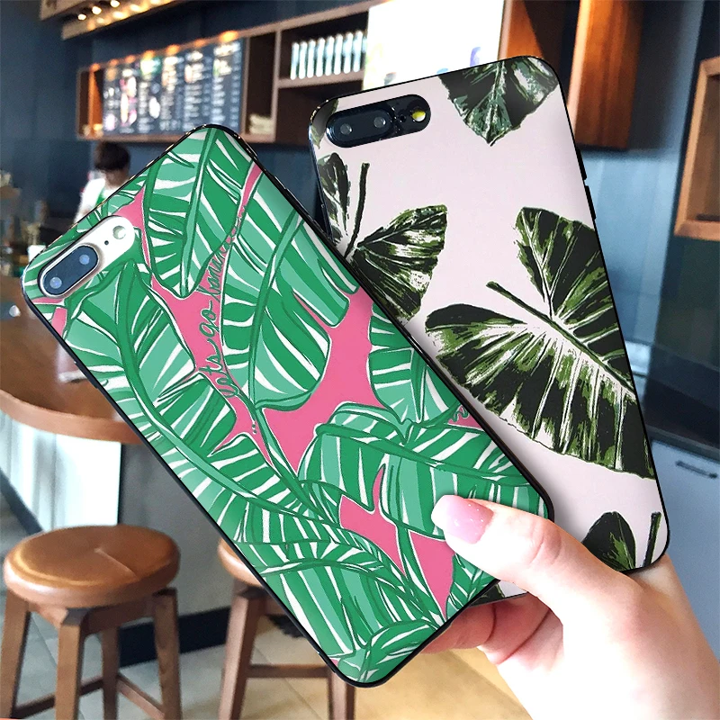 Мультяшный чехол для телефона с зелеными листьями iPhone 11 Pro Max X XS XR 8 7 6 5 s Plus